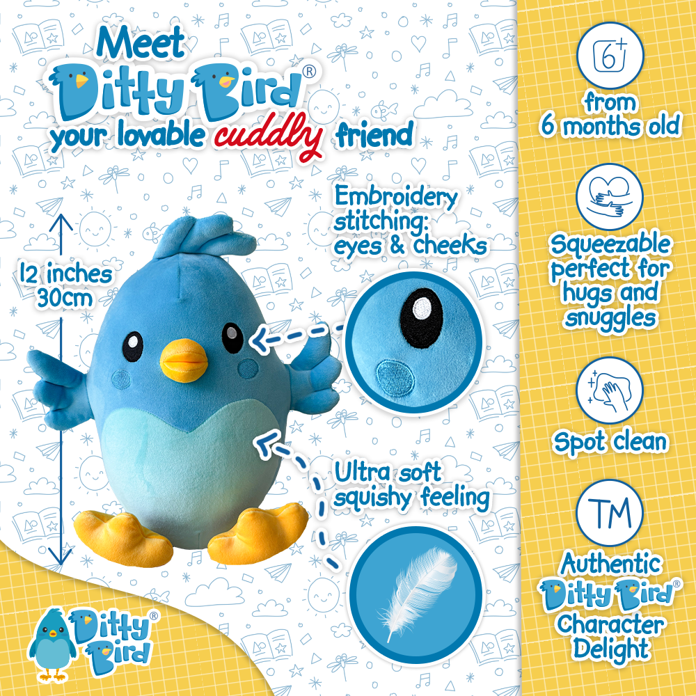 NEW! Ditty Bird Squishy Soft Plush