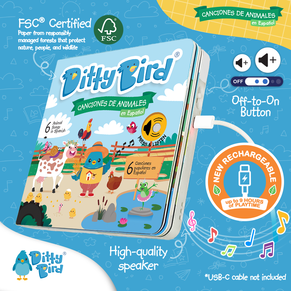 Canciones de Animales en Español | USB-C Rechargeable